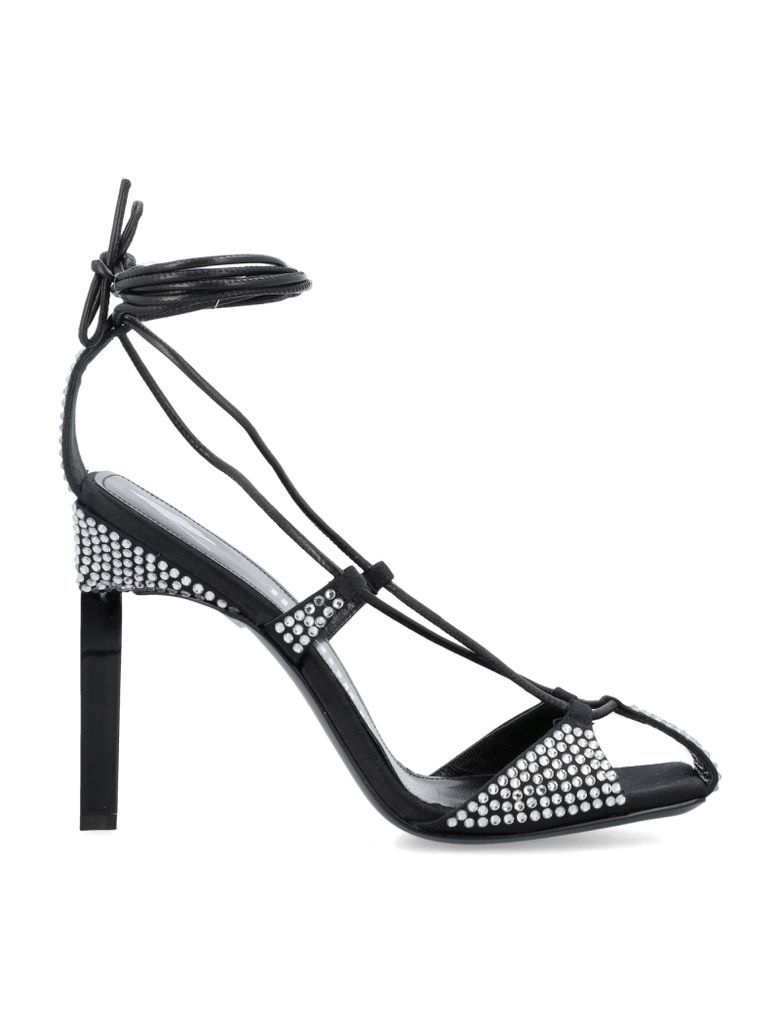 Adele Silver Strass Lace-Up Sandal