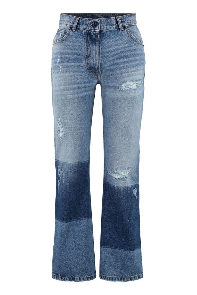 8 Moncler Palm Angels - 5-Pocket Straight-Leg Jeans