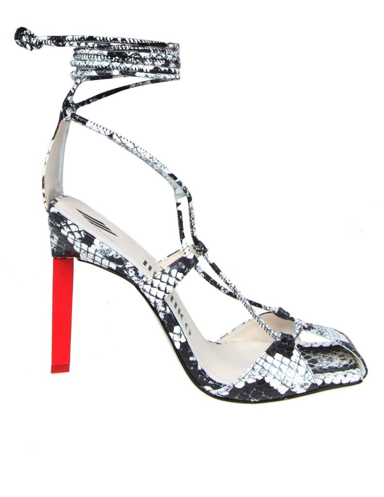 Adele Sandals In Python Printed Leather