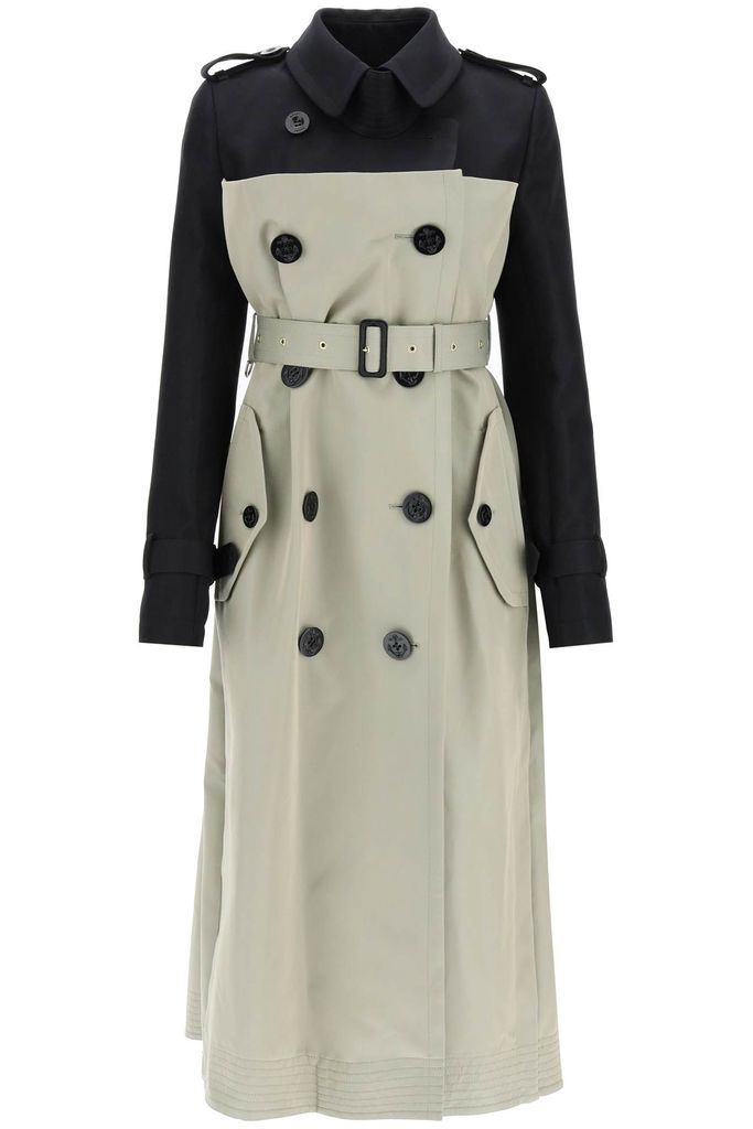 A-Line Trench Coat With Contrasting Panel
