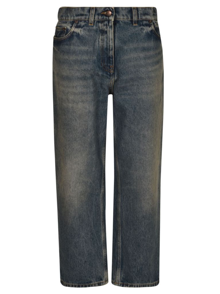 5 Pockets Straight Leg Cropped Jeans