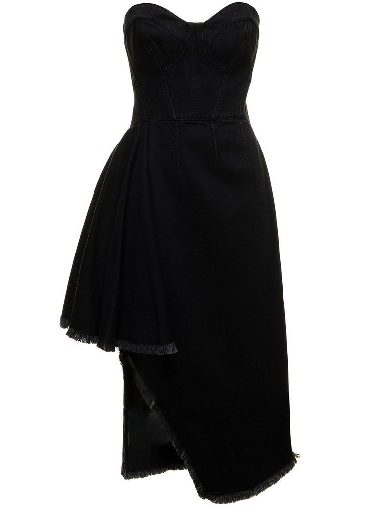 Asymmetric Organic Black Denim 12Oz Dress