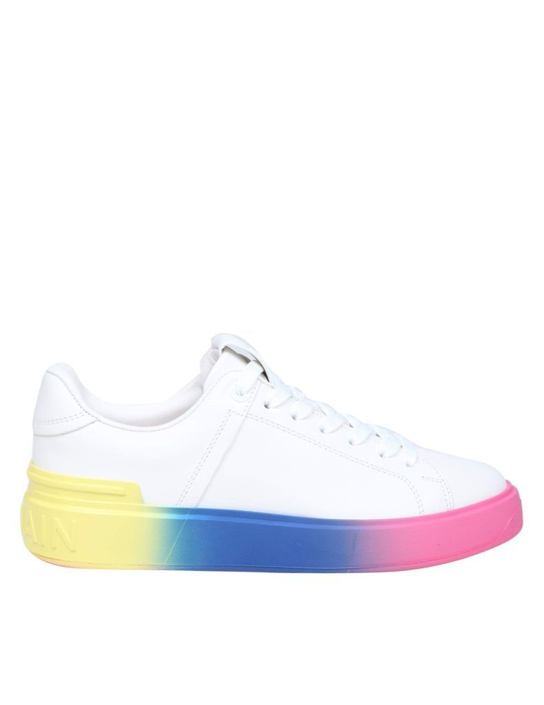 B-Court Sneakers In Leather With Multicolor Sole