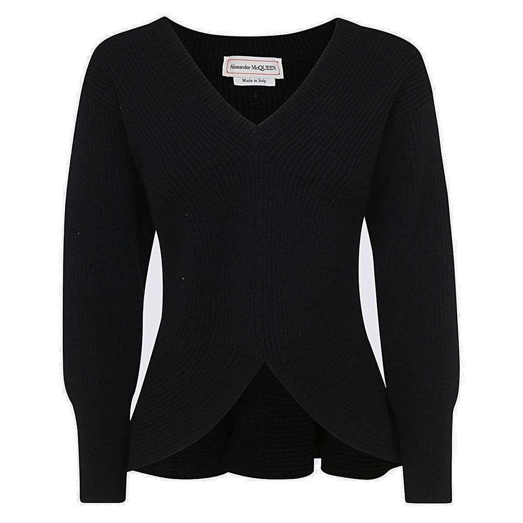 Asymmetric V-Neck Jumper