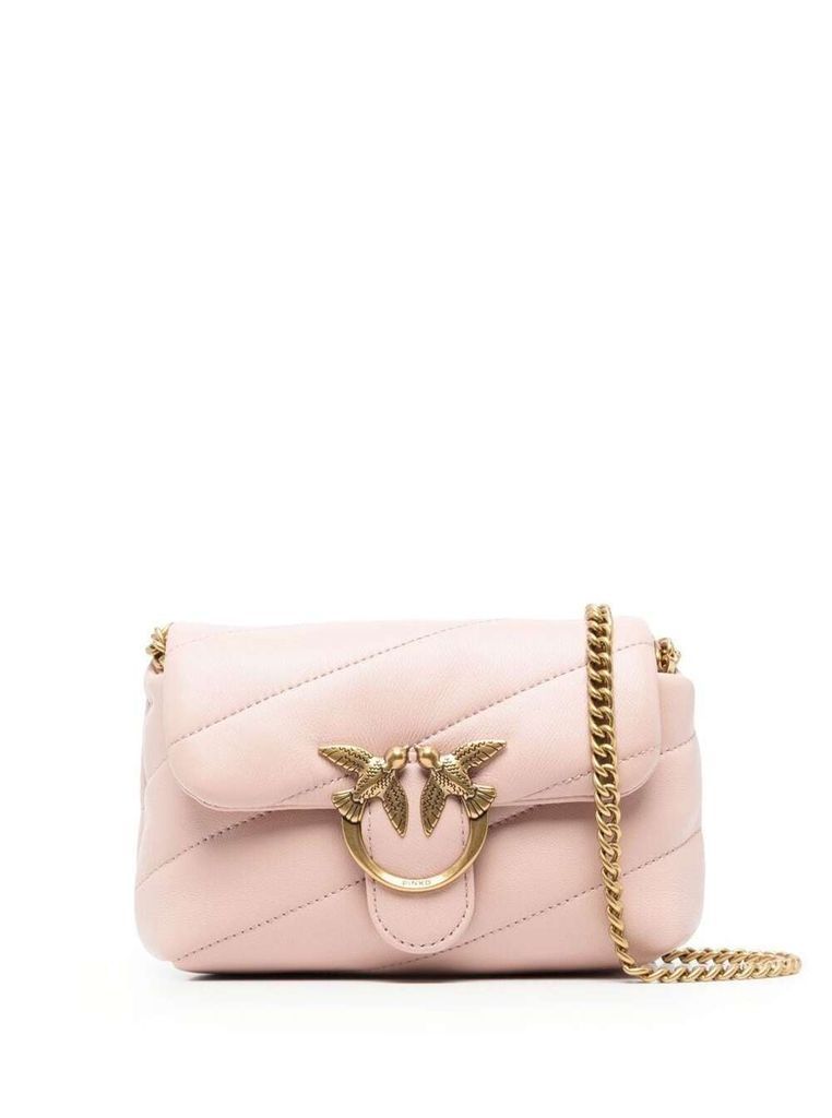 Baby Love Puff Pink Shoulder Bag With Diagonal Maxi Quilting In Leather Woman Pinko