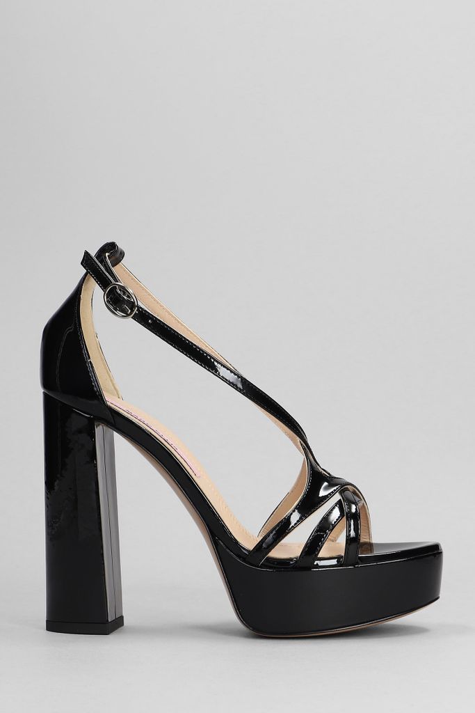 Assya Sandals In Black Patent Leather