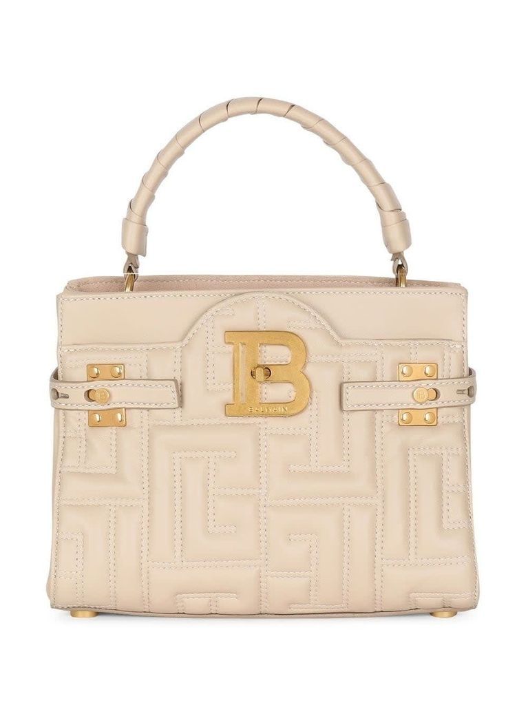 B-Buzz 22 Top Handle Bag In Beige Quilted Leather