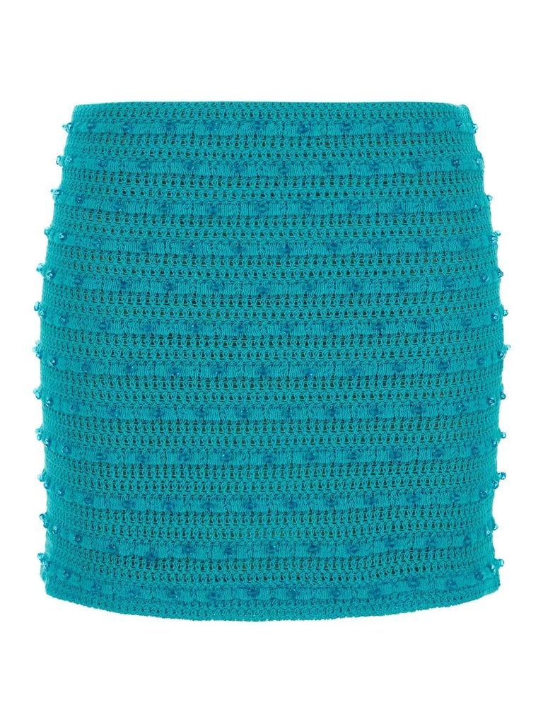 Beaded Knit Mini Skirt
