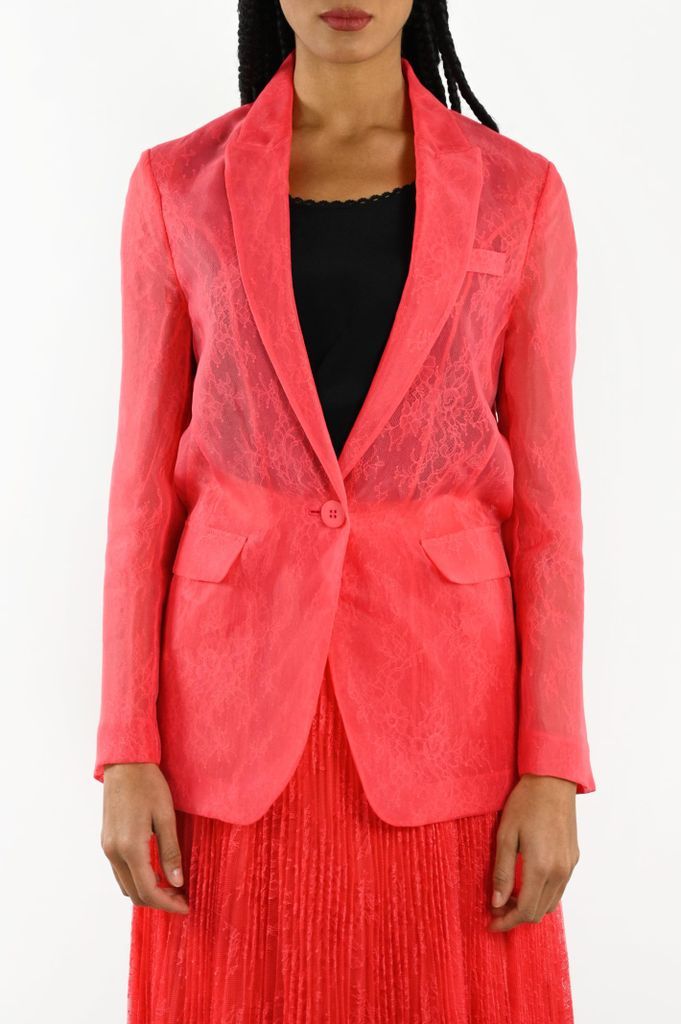 Blazer Jacket In Organza And Lace
