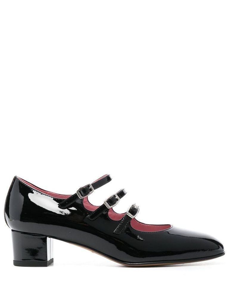 Black Mary Jane Pumps In Patent Leather Woman