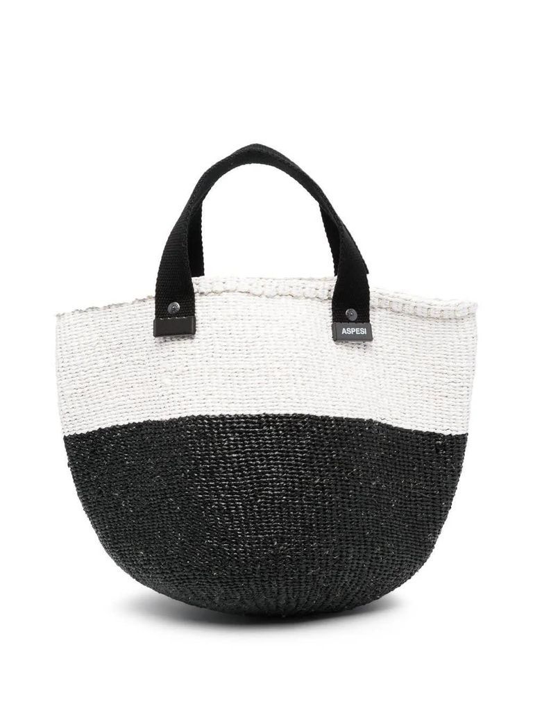 Black And White Ecological Small Bucket Bag