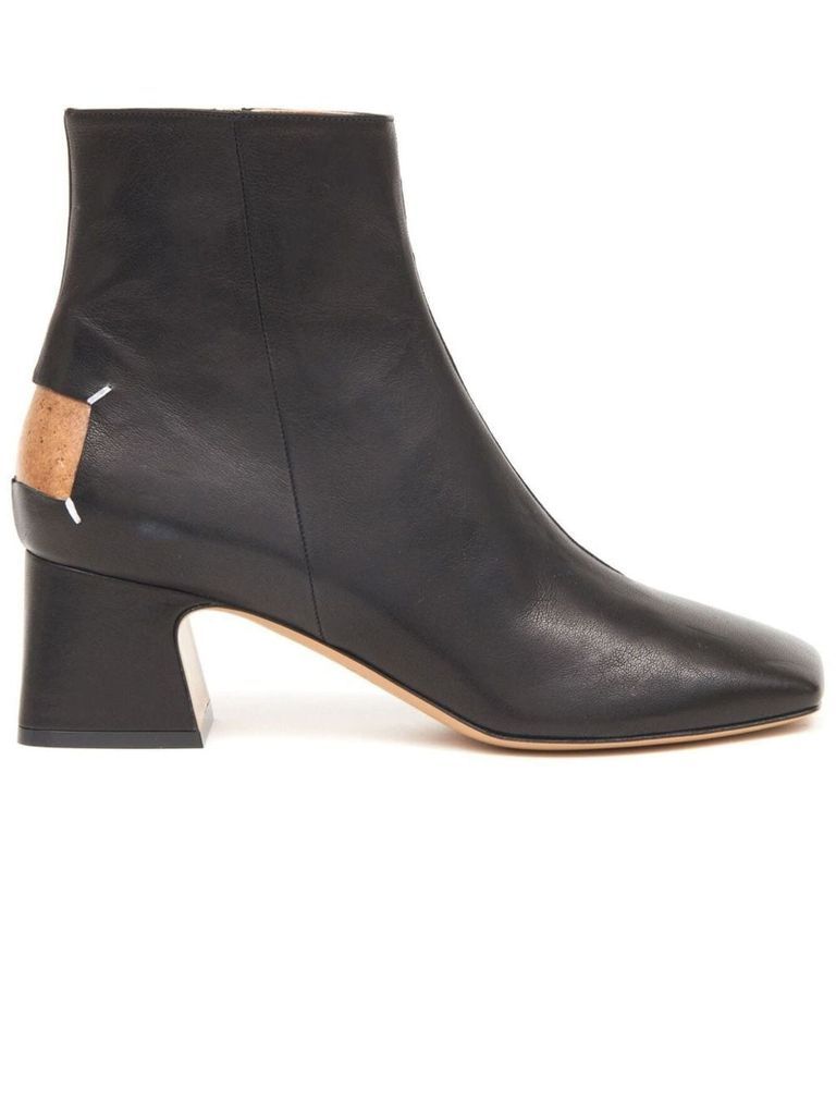 Black Calf Leather Ankle Boots