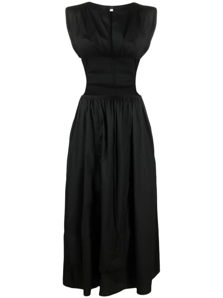 Black Cut-Out Poplin Dress