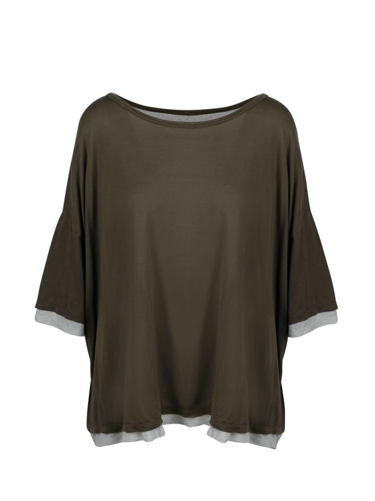 Black Label Oversized T-Shirt With Two-Tone Double Layer