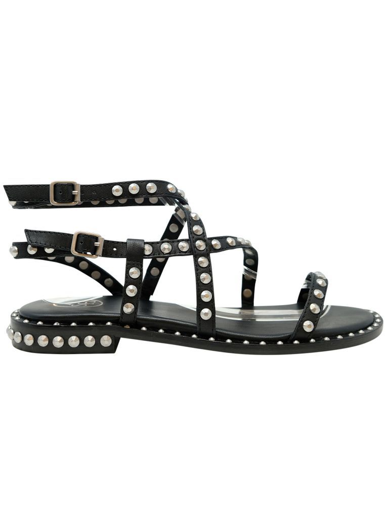 Black Leather Petra Sandals