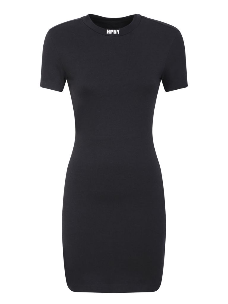 Black Logo-Embroidered Dress