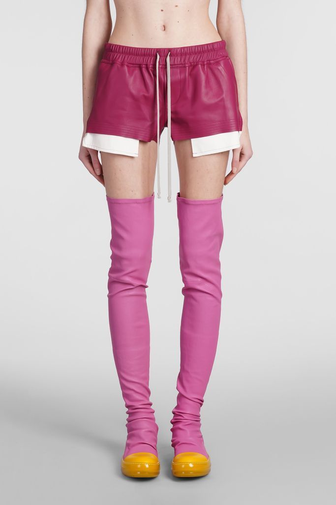 Boxers Shorts In Fuxia Leather
