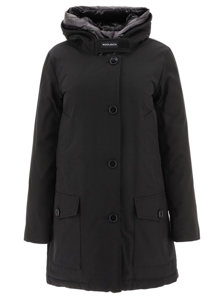 Button-Down Hooded Padded Coat