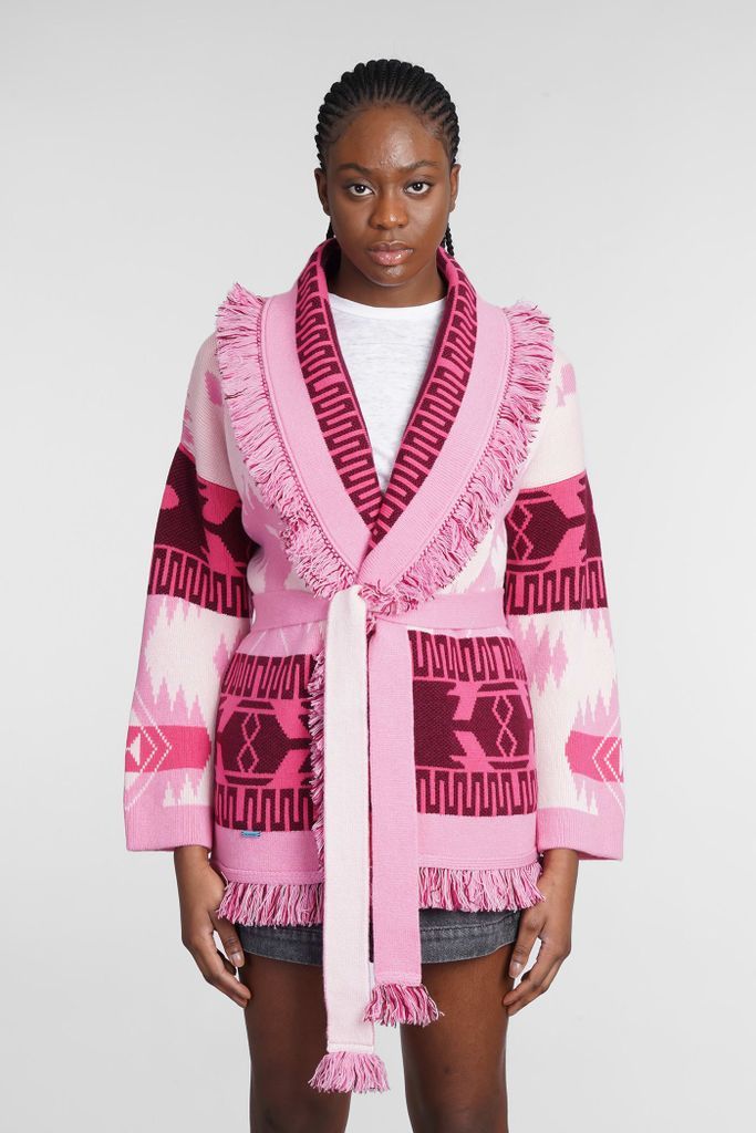 Cardigan In Rose-Pink Cashmere
