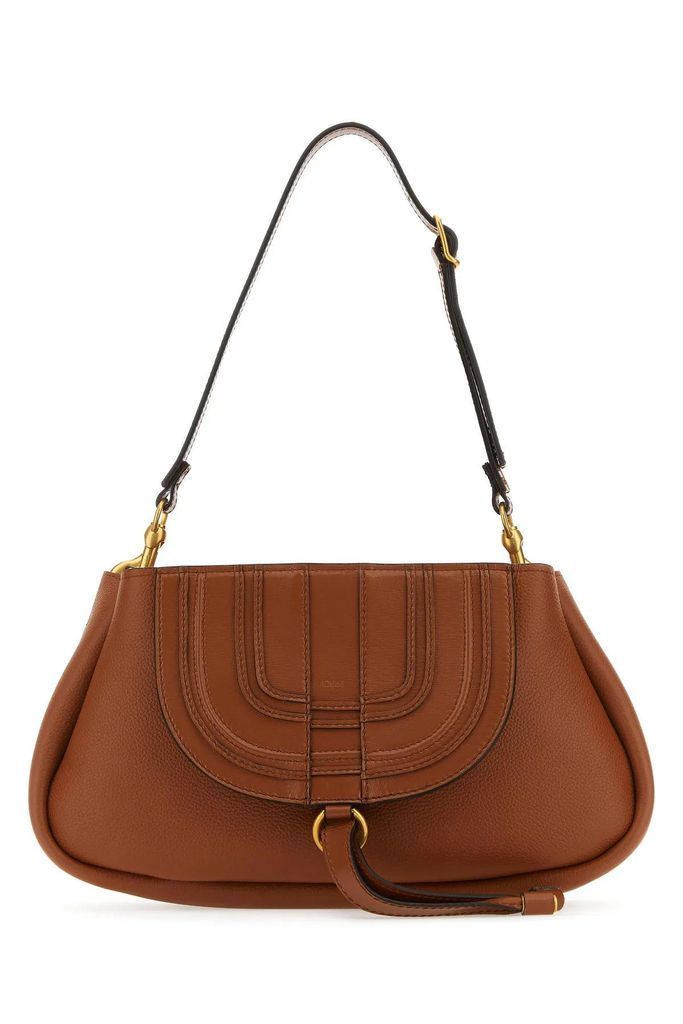Brown Leather Marcie Clutch