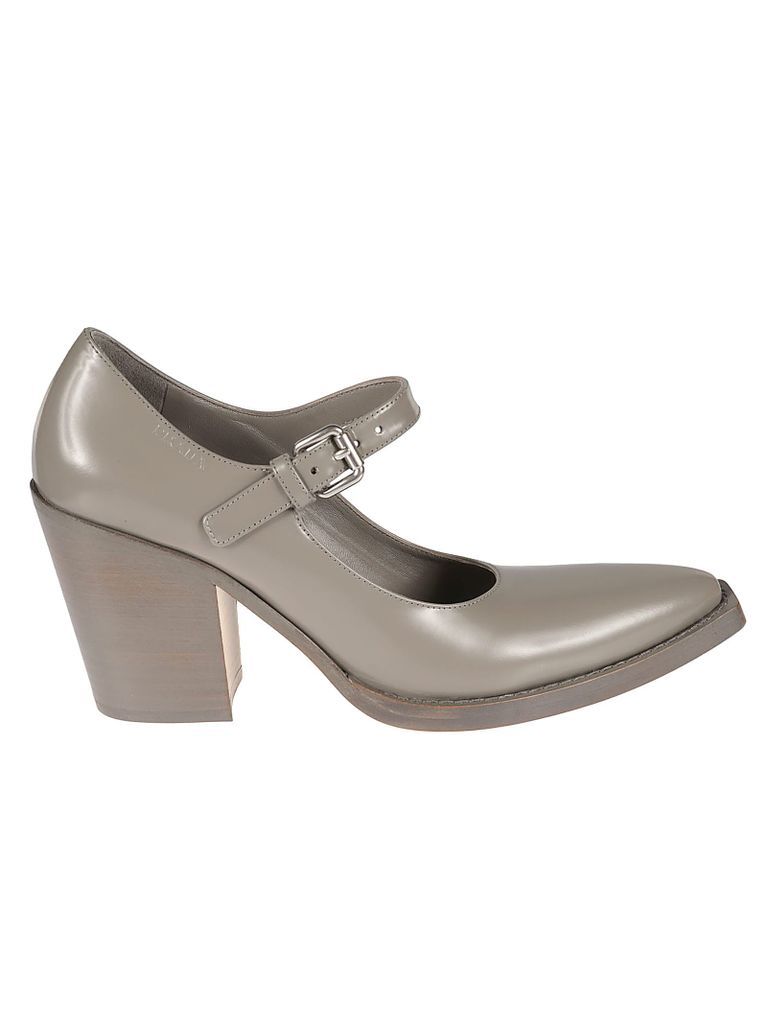 Buckle Sided Block-Heeled Pumps