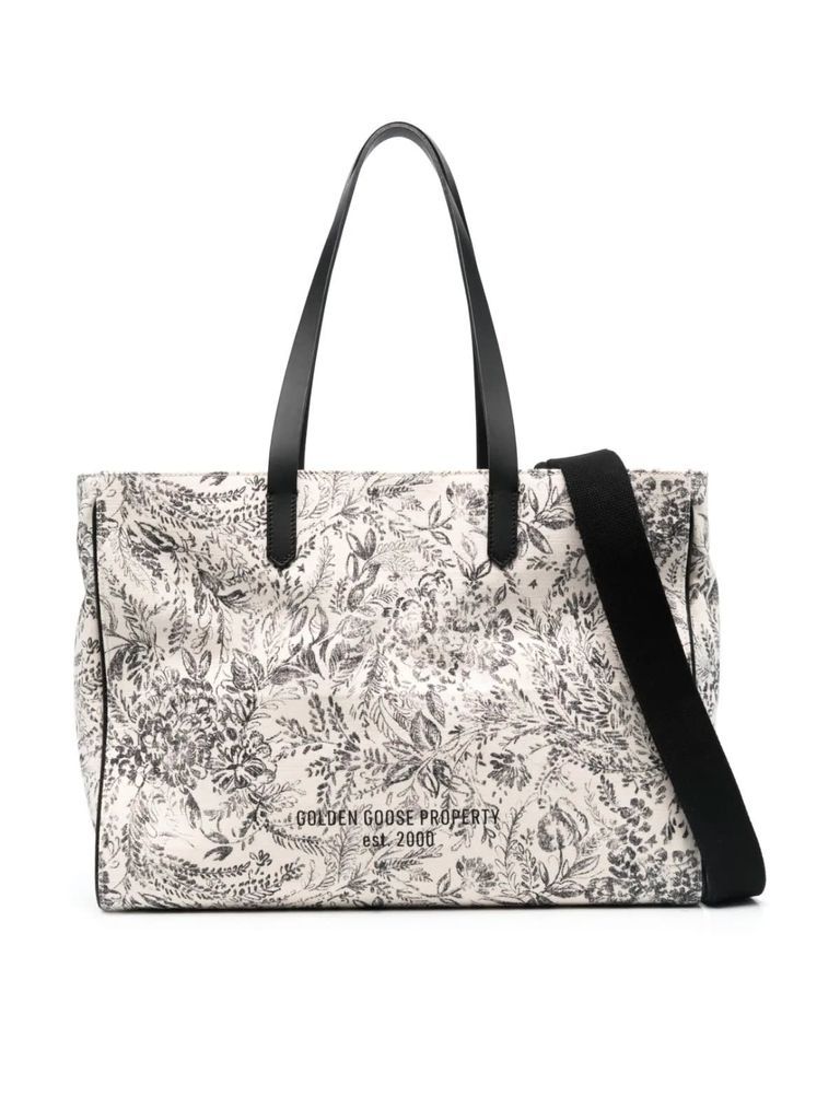 California Bag E-W Journey Natural Kuroki Body Leather Handles Floral Print