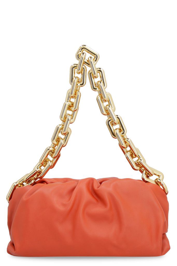 Chain Pouch Leather Clutch