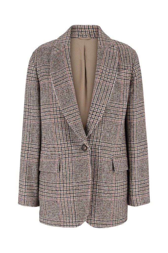 Checked Single-Breasted Jacket Brunello Cucinelli