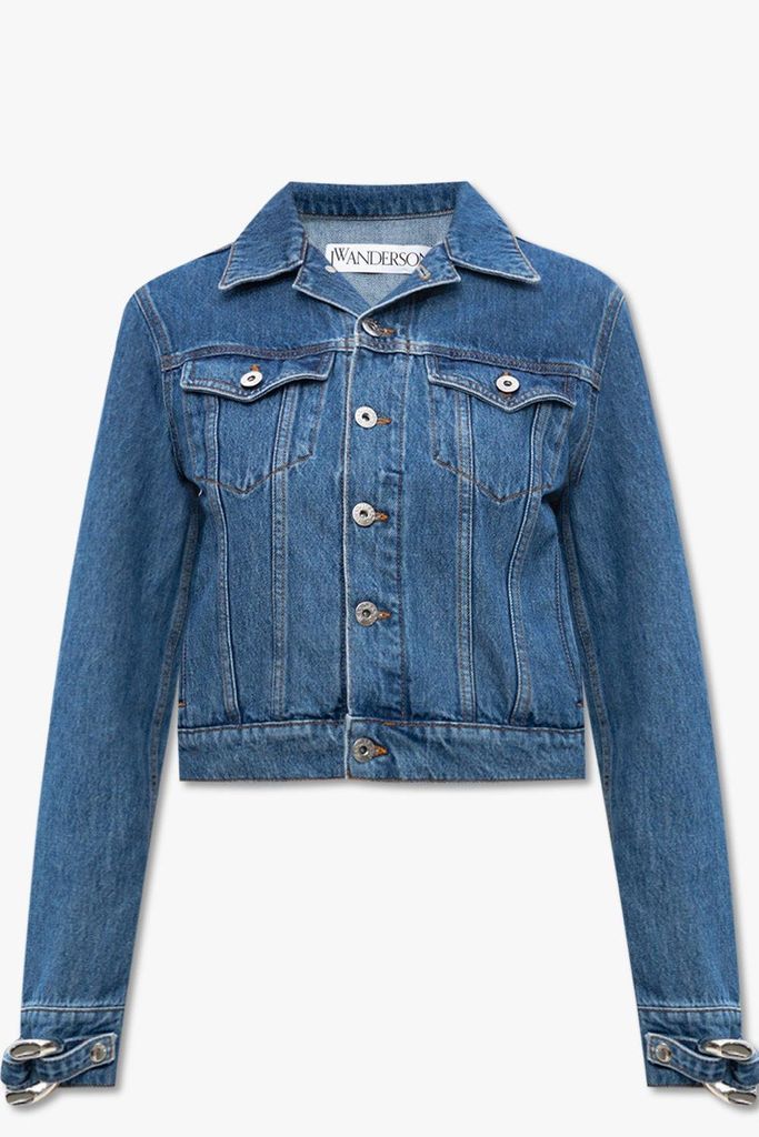 Chain-Link Detailed Buttoned Denim Jacket