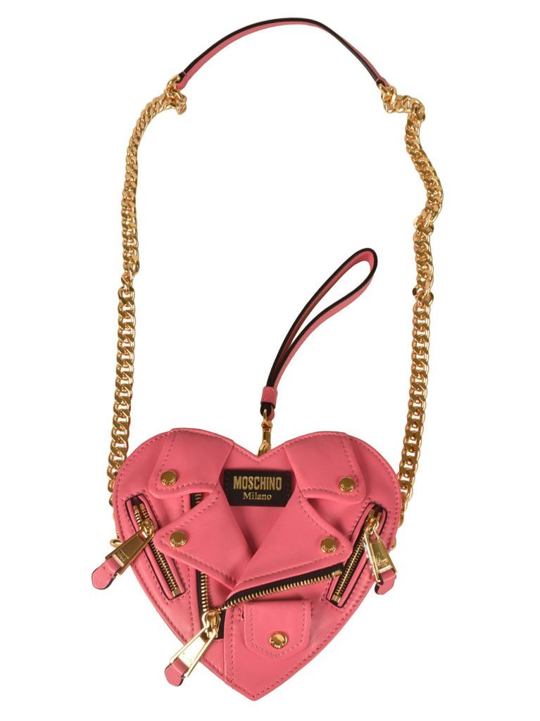 Chain Strap Heart Biker Shoulder Bag