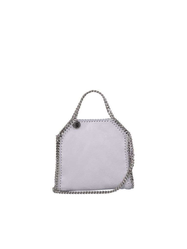 Chain-Trim Tote Silver Bag