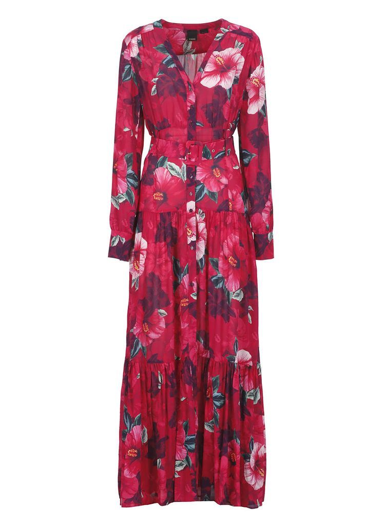 Chemisier Dress With Hibiscus Print