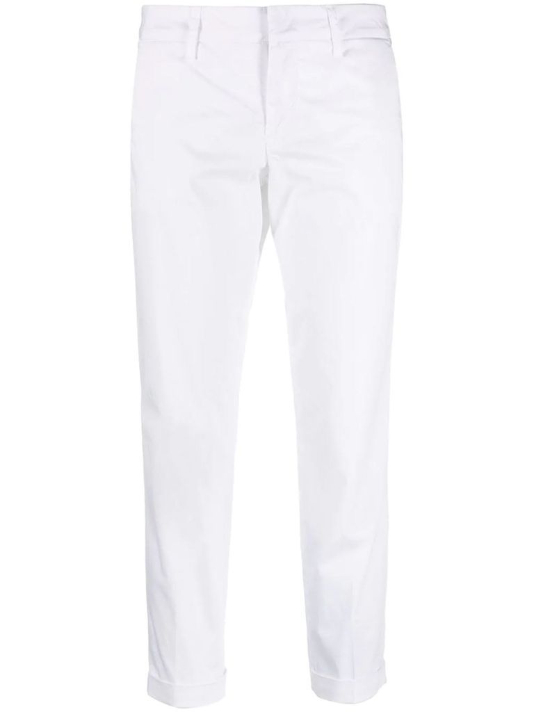 Cloud White Stretch-Cotton Trousers