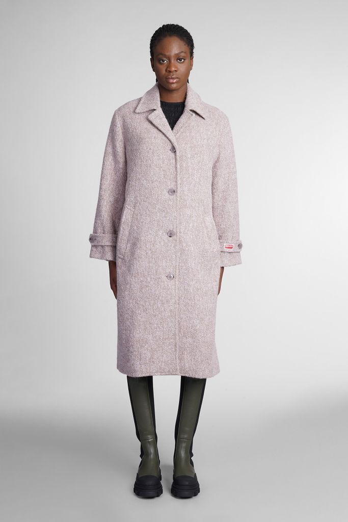 Coat In Rose-Pink Cotton