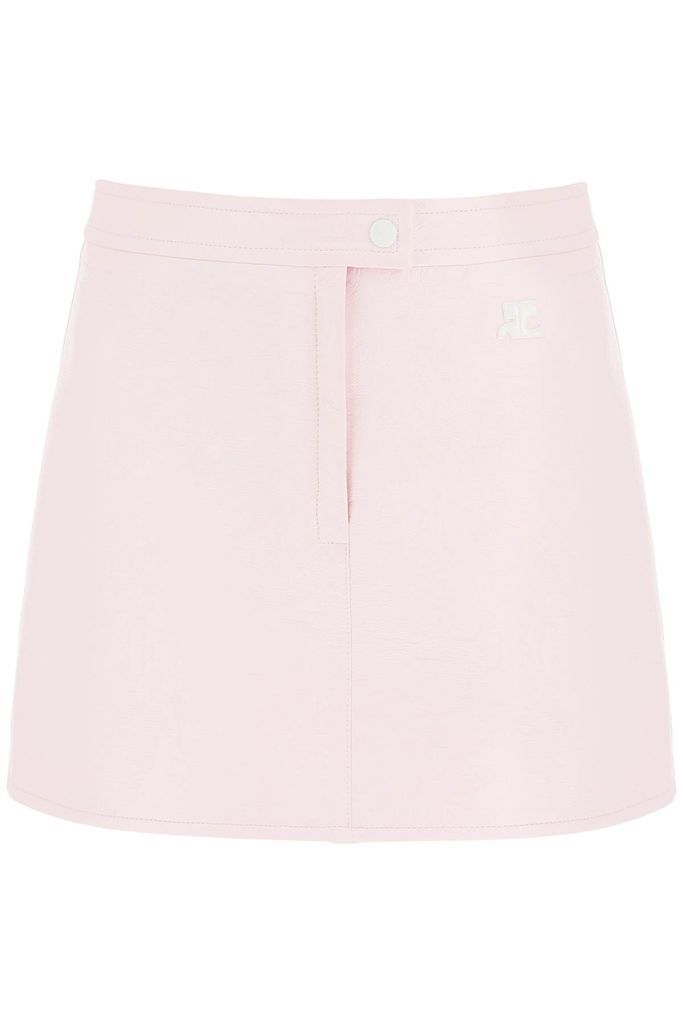 Coated Cotton Mini Skirt