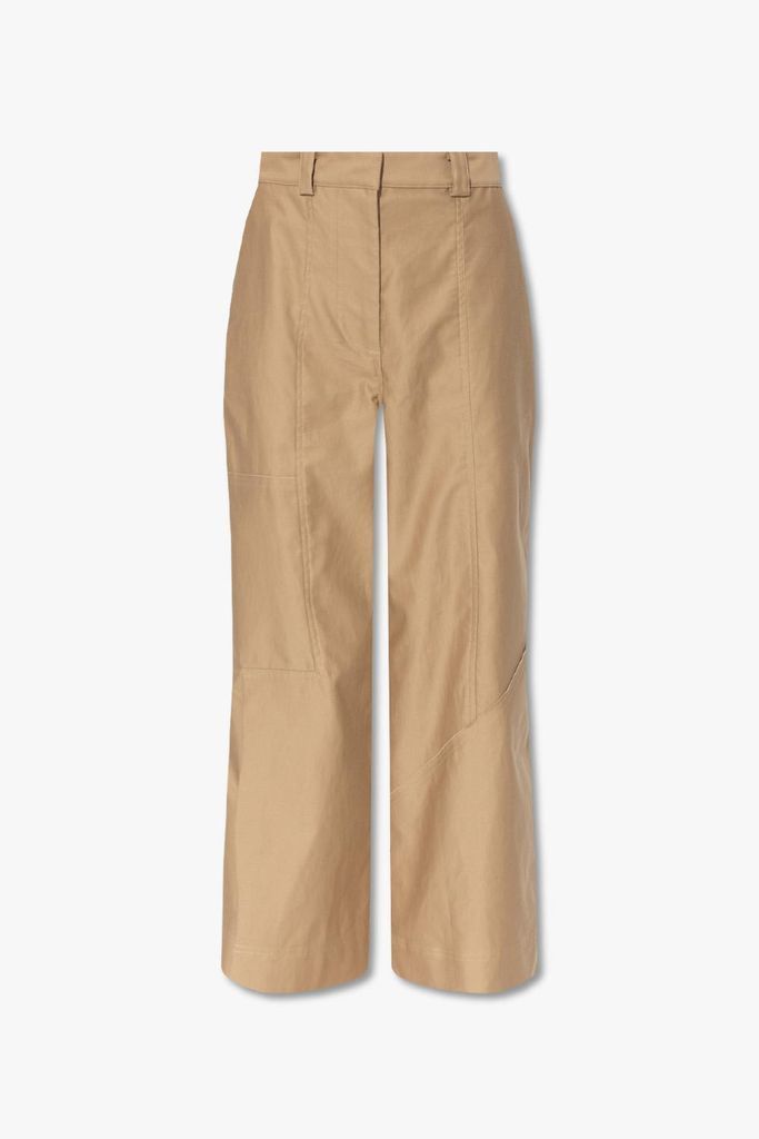 Cotton Trousers With Slits