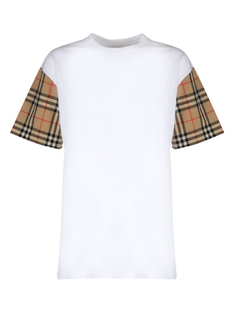 Cotton T-Shirt With Vintage Check Inserts