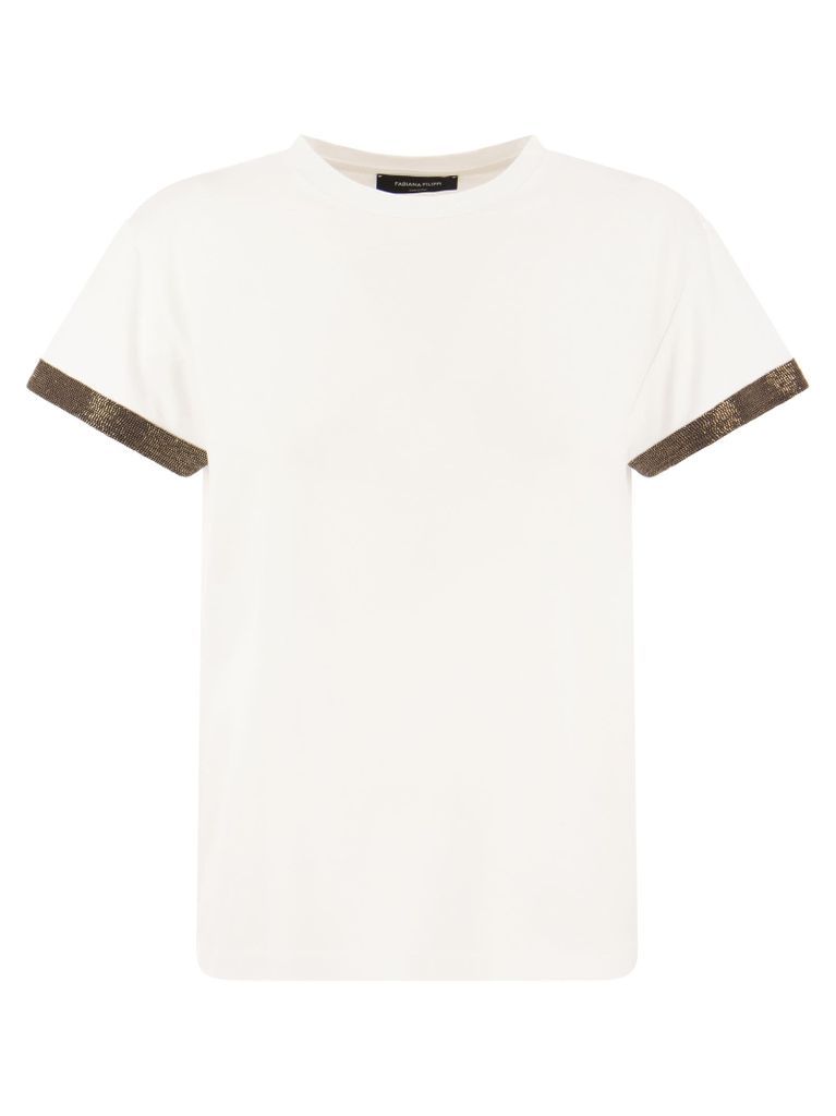 Cotton T-Shirt With Precious Details