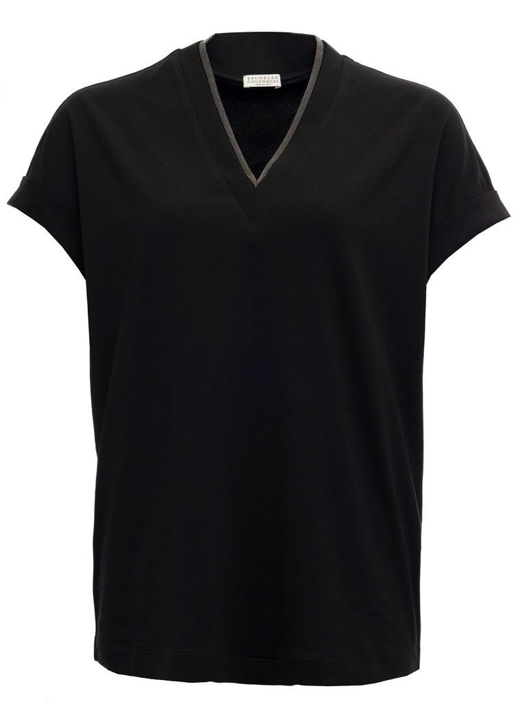 Cotton V-Neck T-Shirt Brunello Cucinelli