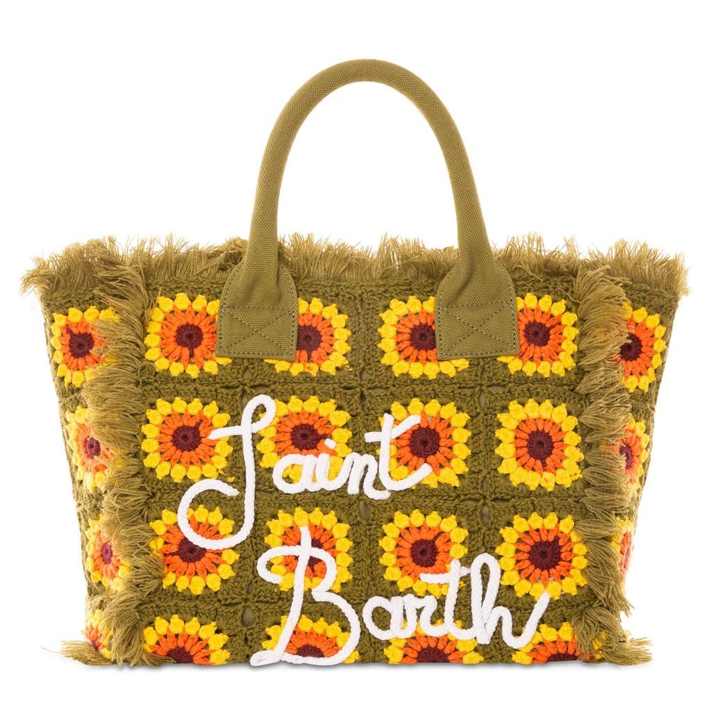 Crochet Shoulder Bag With Flower
