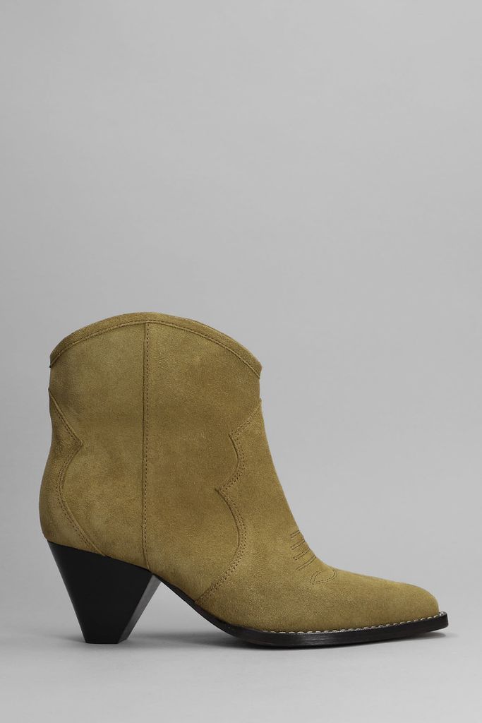 Darizio Low Heels Ankle Boots In Taupe Suede