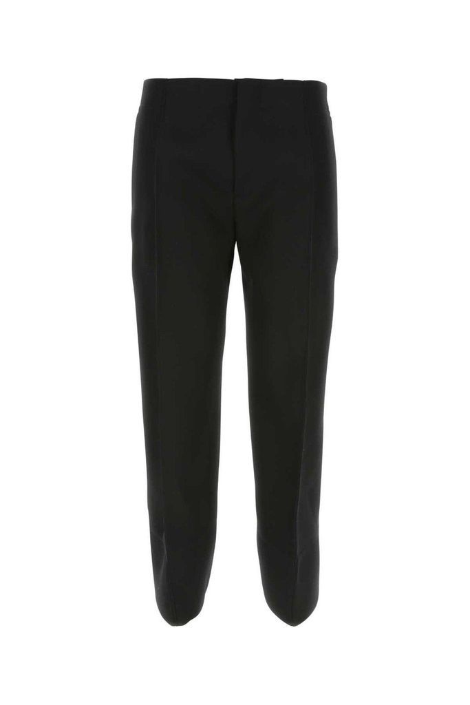 Curved Cut-Out Hem Tailored Pants