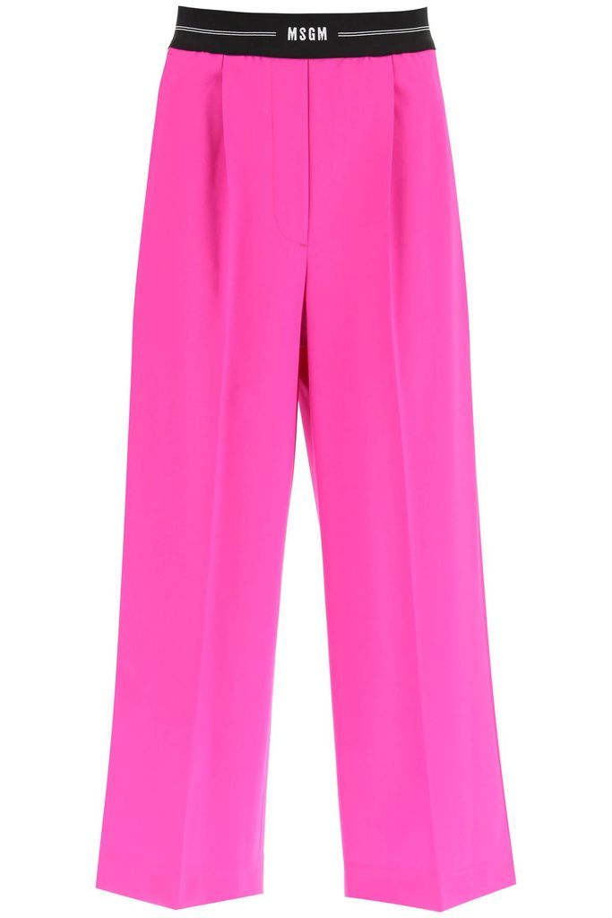 Cropped Trousers With Elastic Band