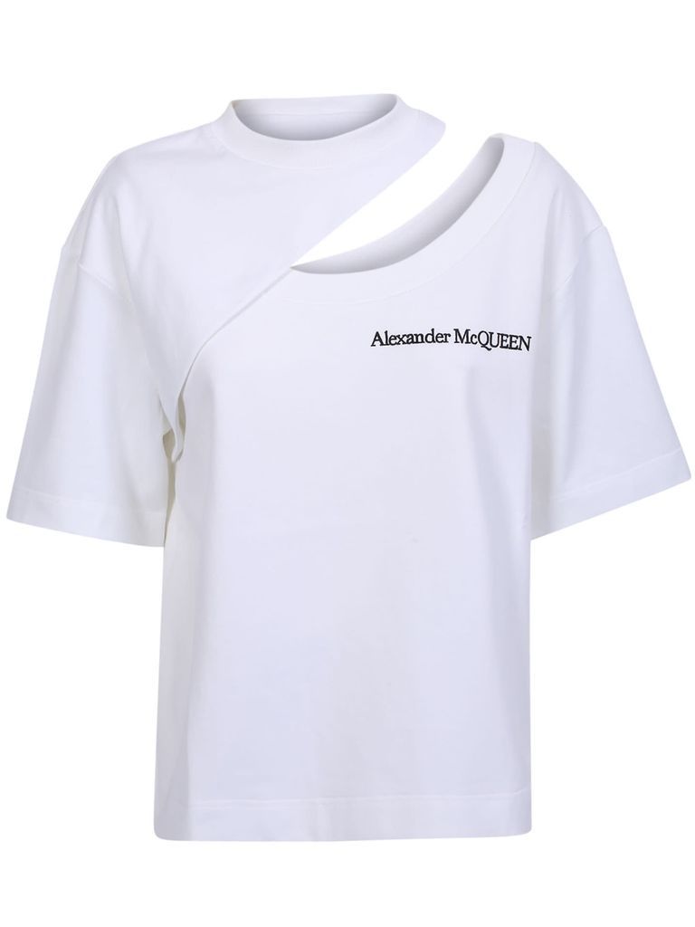 Cut-Out Cotton T-Shirt