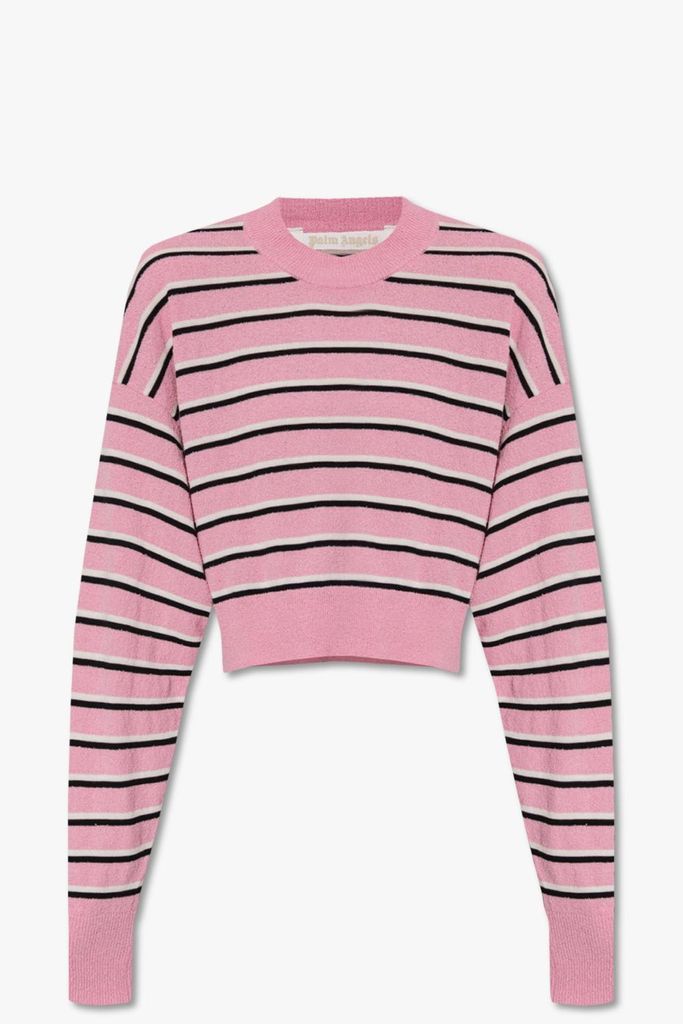 Cropped Sweater With Stripes