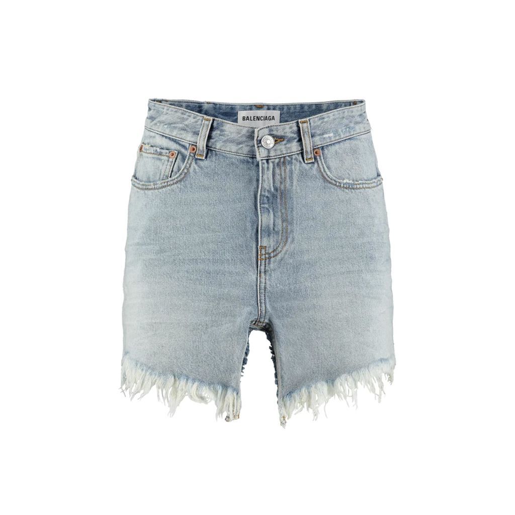 Cut-Up Denim Mini Skirt