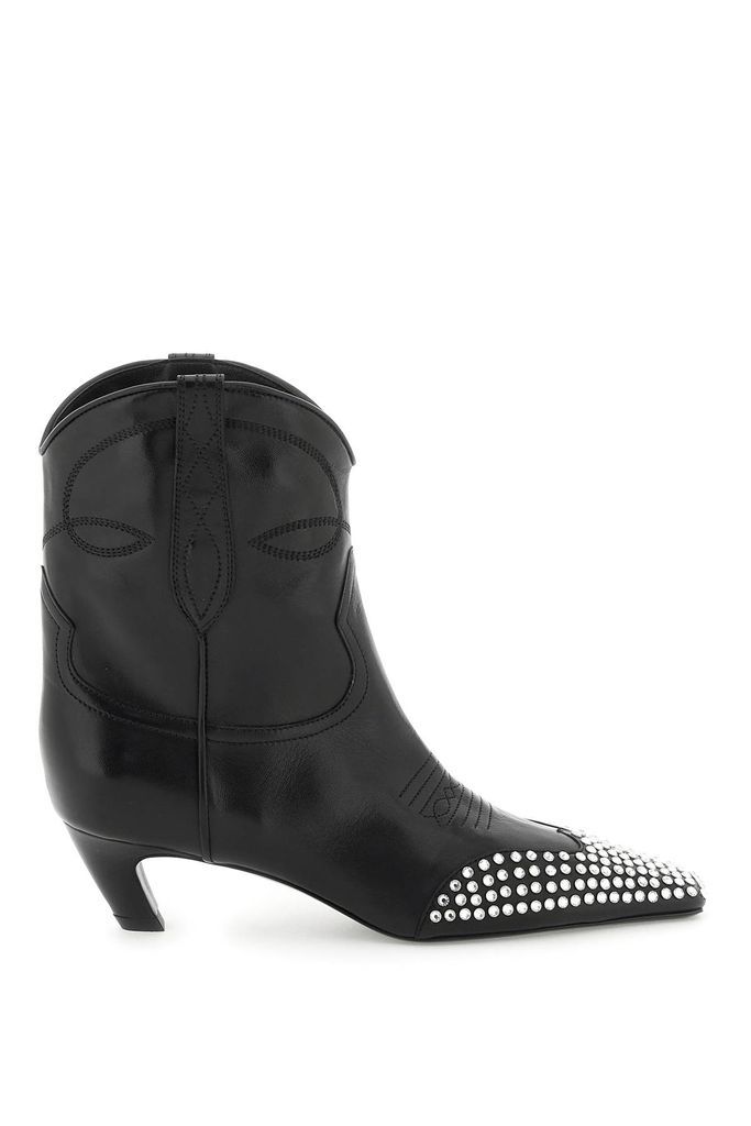 Dallas Leather Boots With Rhinestones