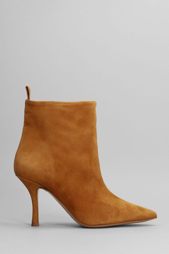 Decisa High Heels Ankle Boots In Leather Color Suede