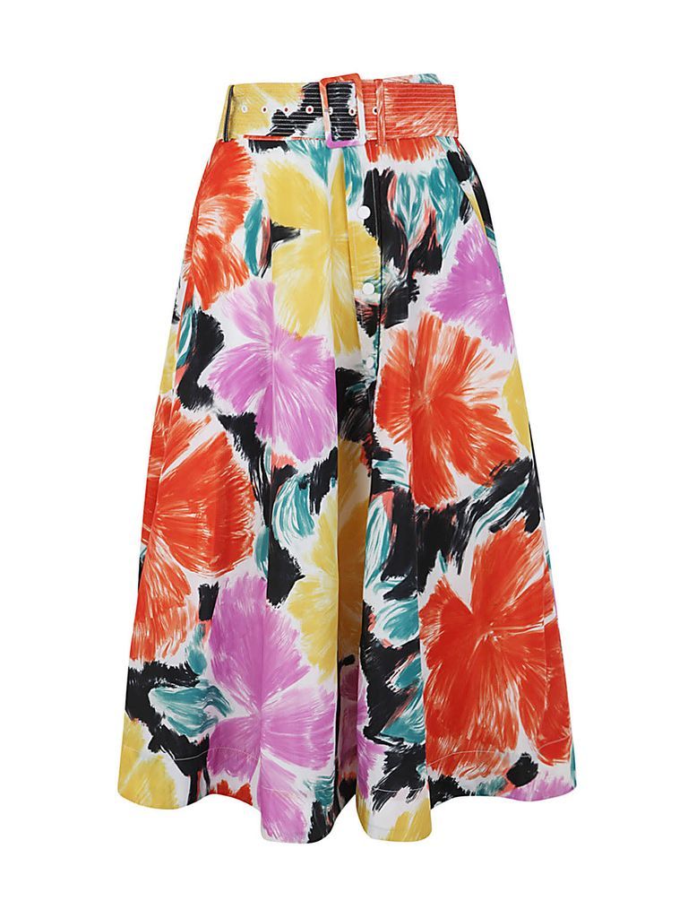 Dominoes Belted Midi Skirt