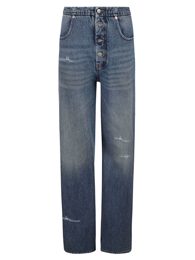 Distressed Detail Buttoned Jeans